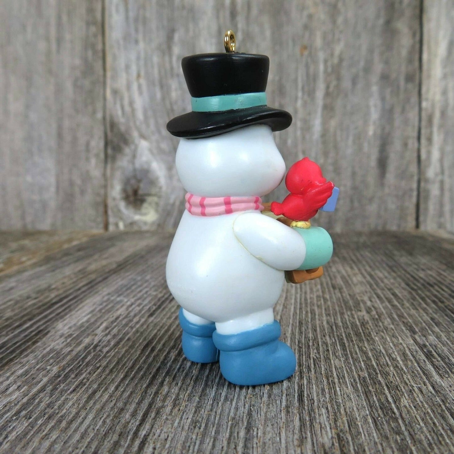Snowman Caroling Ornament Vintage Accordion Music Top Hat Enesco Lustre Fame - At Grandma's Table