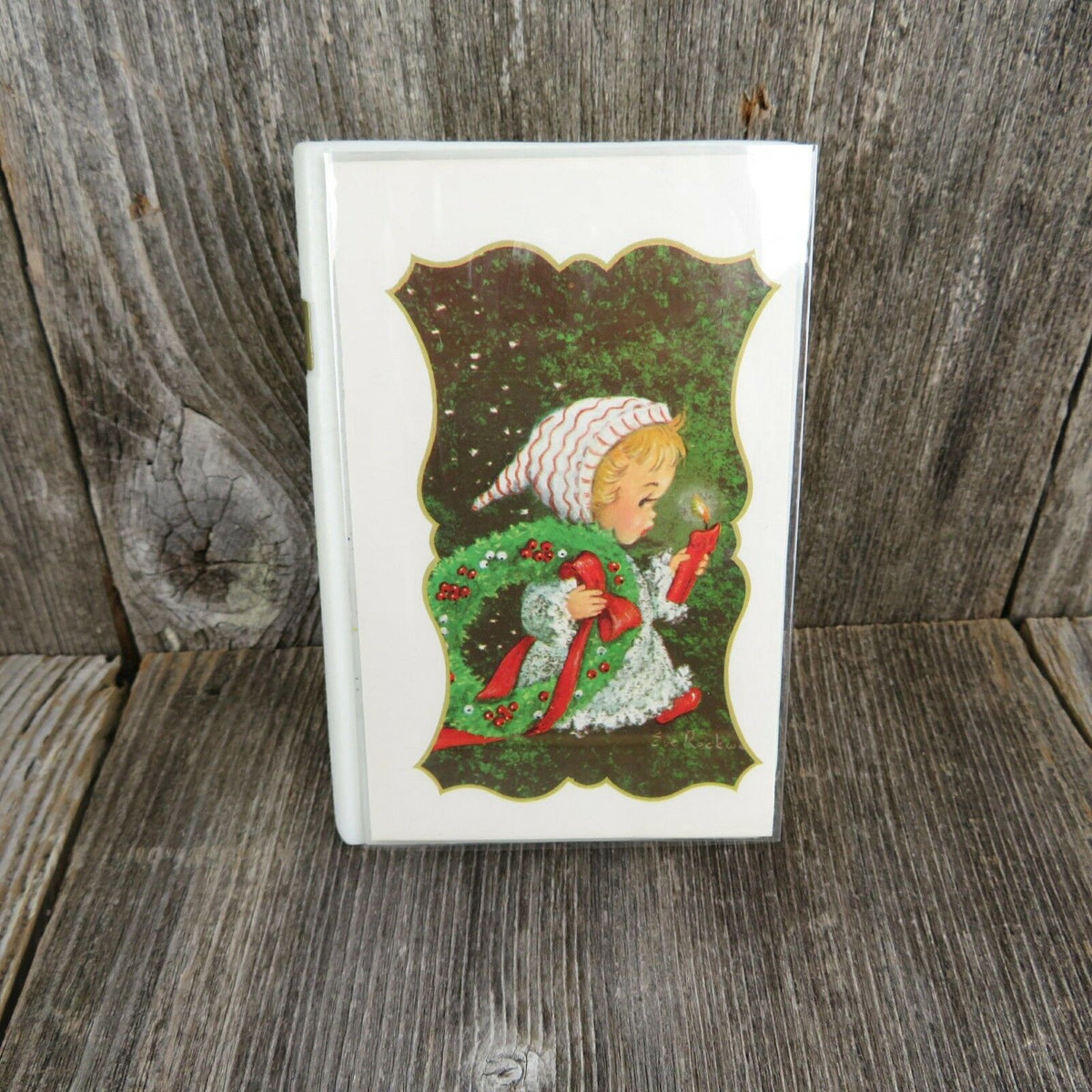 Vintage Christmas Card Book Music Box Child Santa Claus Is Coming To T