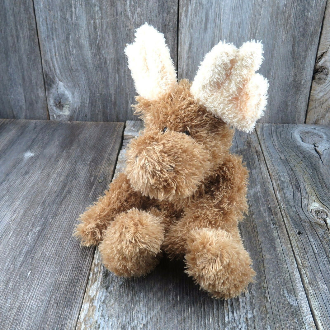 Moose Plush Baby Rattle Stuffed Animal Boyds Collection Tan Honey Fuzzy Soft - At Grandma's Table