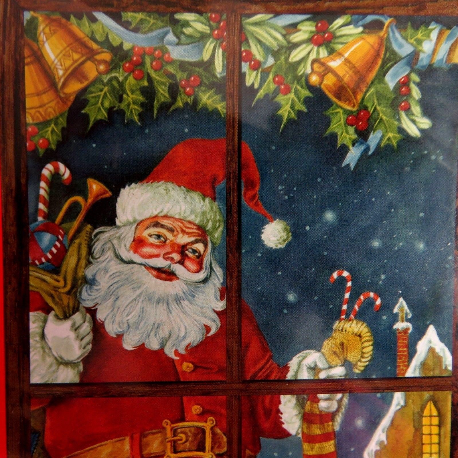 Santa Claus Window Wall Backdrop Cover Panel Rooftop Christmas Holiday ...