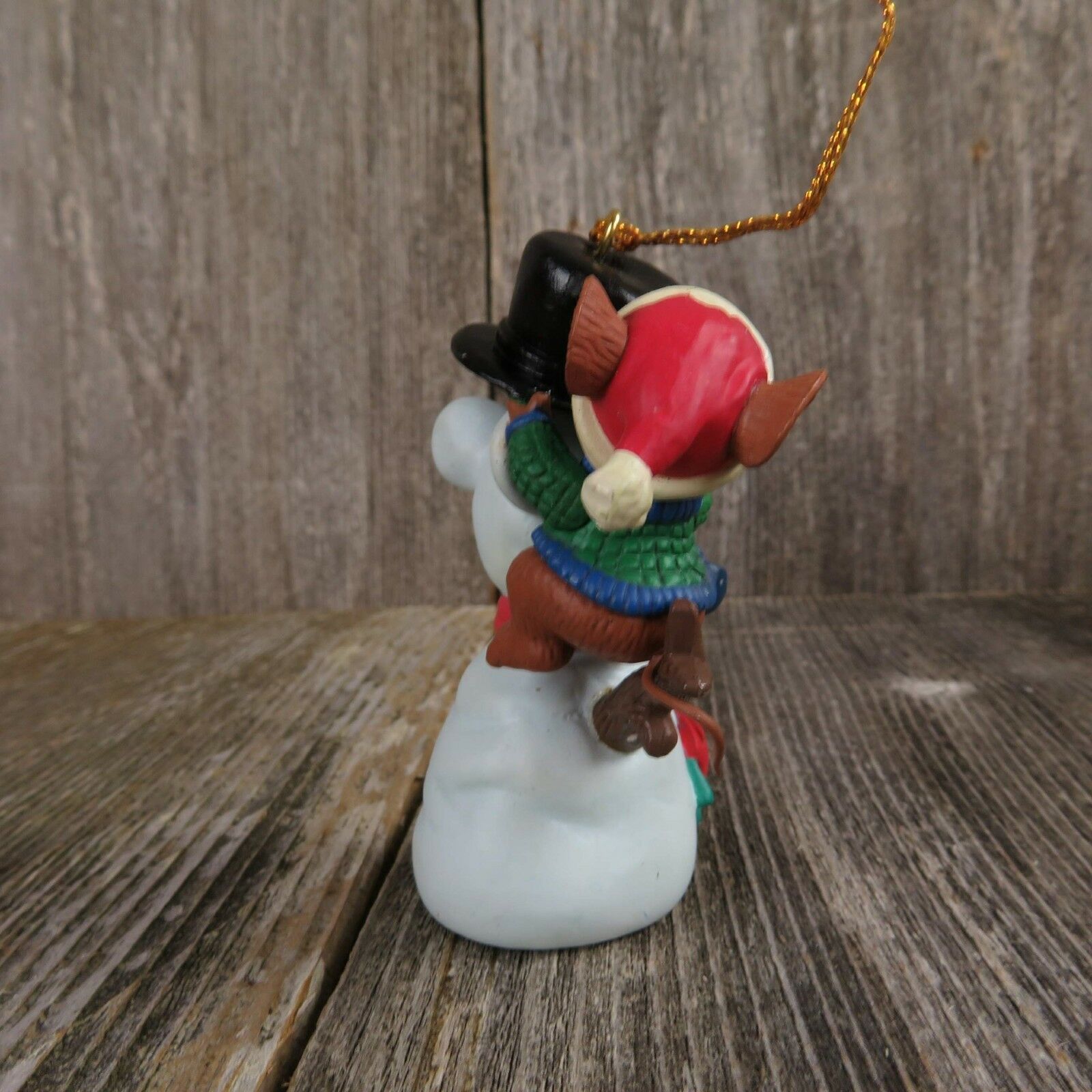 Snowman Mouse Mice Ornament Vintage Top Hat Dressing Building Enesco Lustre Fame - At Grandma's Table