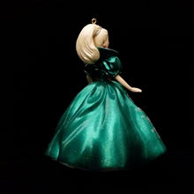 Load image into Gallery viewer, Vintage Holiday Barbie Hallmark Ornament 1995 Green Dress and Blonde Hair Christmas Collector&#39;s Series - At Grandma&#39;s Table