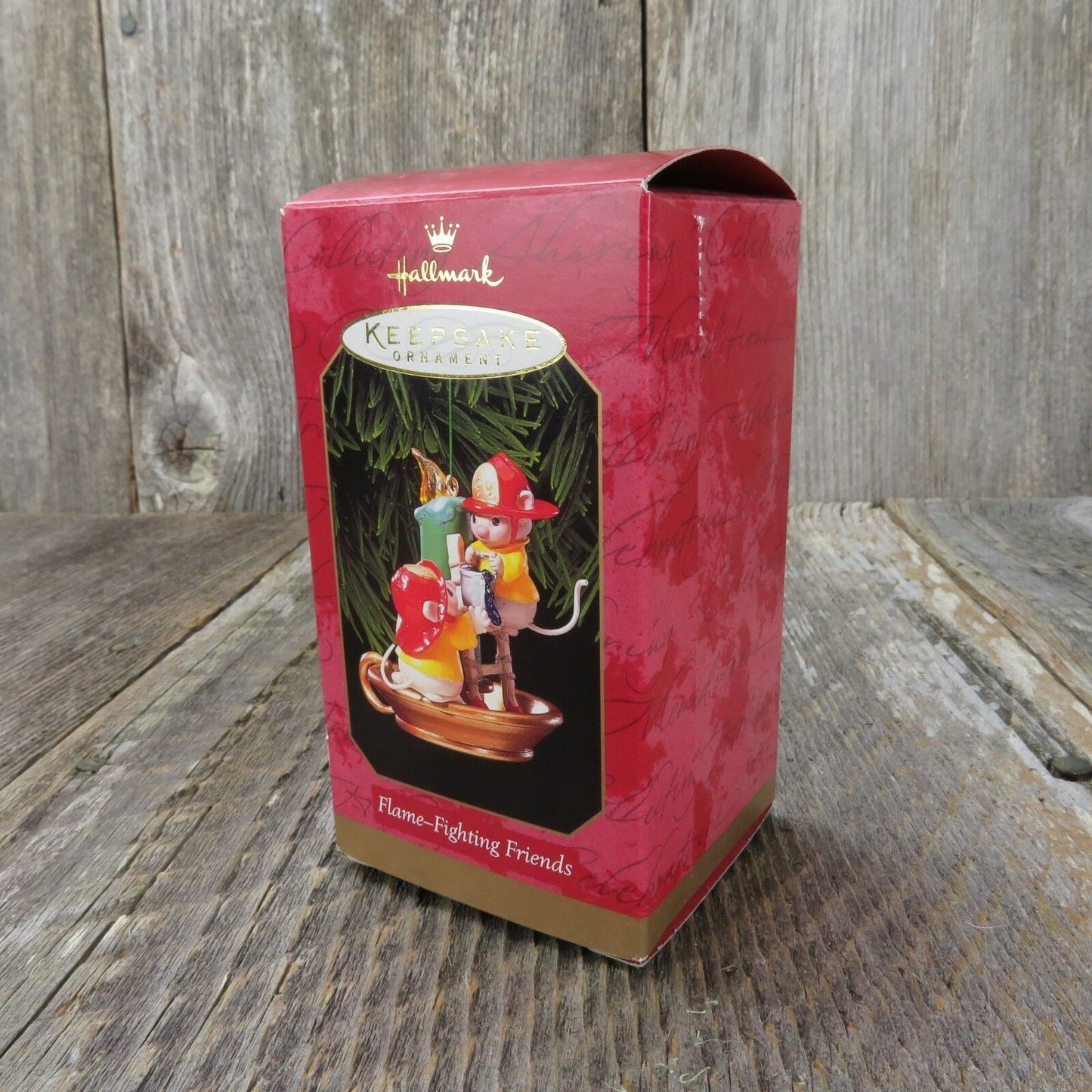 Fire Fighter Ornament Mouse Hallmark Flame Fighting Friends Christmas Candle - At Grandma's Table