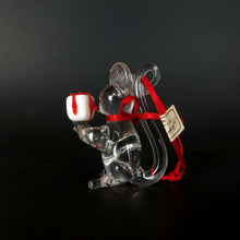Load image into Gallery viewer, Vintage Mouse Mice Christmas Ornament Glass George Good Present Clear Figurine - At Grandma&#39;s Table