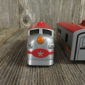 Vintage Train Christmas Ornament Silver Star Die Cast Hallmark 1992 Red - At Grandma's Table