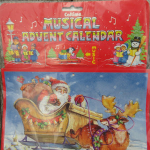 Vintage Santa Visit Advent Calendar Musical Pop Up Caltime Sealed England - At Grandma's Table