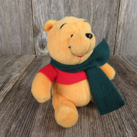 Disney Winnie the Pooh Ornament Plush Bear Stuffed Animal Christmas Scarf Teddy - At Grandma's Table