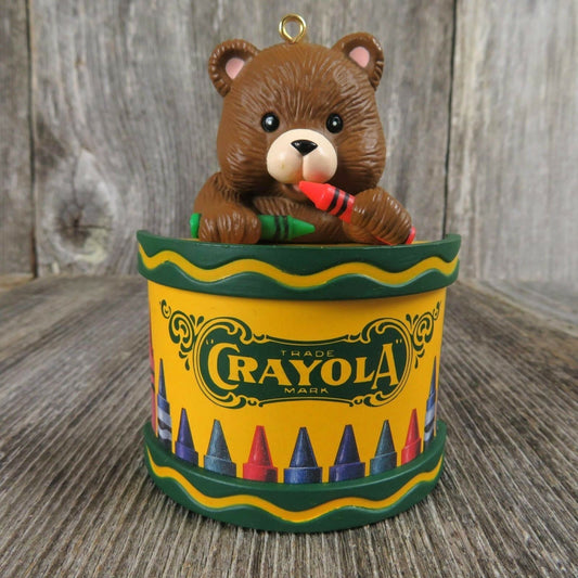 Vintage Teddy Bear Crayons Ornament Crayola Christmas Coloring Binney Smith 1992 - At Grandma's Table