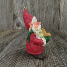Load image into Gallery viewer, Vintage Gnome Christmas Ornament Old World Elf Santa Hallmark Pipe Wood Look - At Grandma&#39;s Table