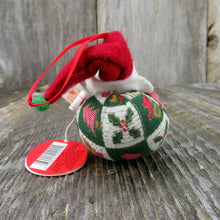 Load image into Gallery viewer, Vintage Santa Christmas Ornament Plush Stuffed Russ Wee Country Kins Red Green - At Grandma&#39;s Table