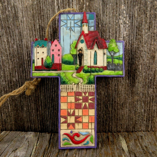 Town Church Cross Christmas Ornament Jim Shore Heartwood Creek Christian Enesco - At Grandma's Table