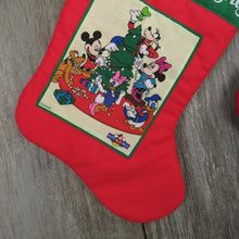 Load image into Gallery viewer, Disney Stocking Set Warmest Wishes Mickie Minnie Goofy Donald Daisy Duck Red - At Grandma&#39;s Table