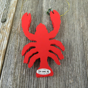 Vintage Lobster Maine Wood Ornament Christmas Red Cape Shore Souvenir Tourist - At Grandma's Table
