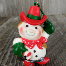 Load image into Gallery viewer, Cowboy Snowman Hallmark Keepsake Christmas Tree Ornament Vintage 1982 - At Grandma&#39;s Table