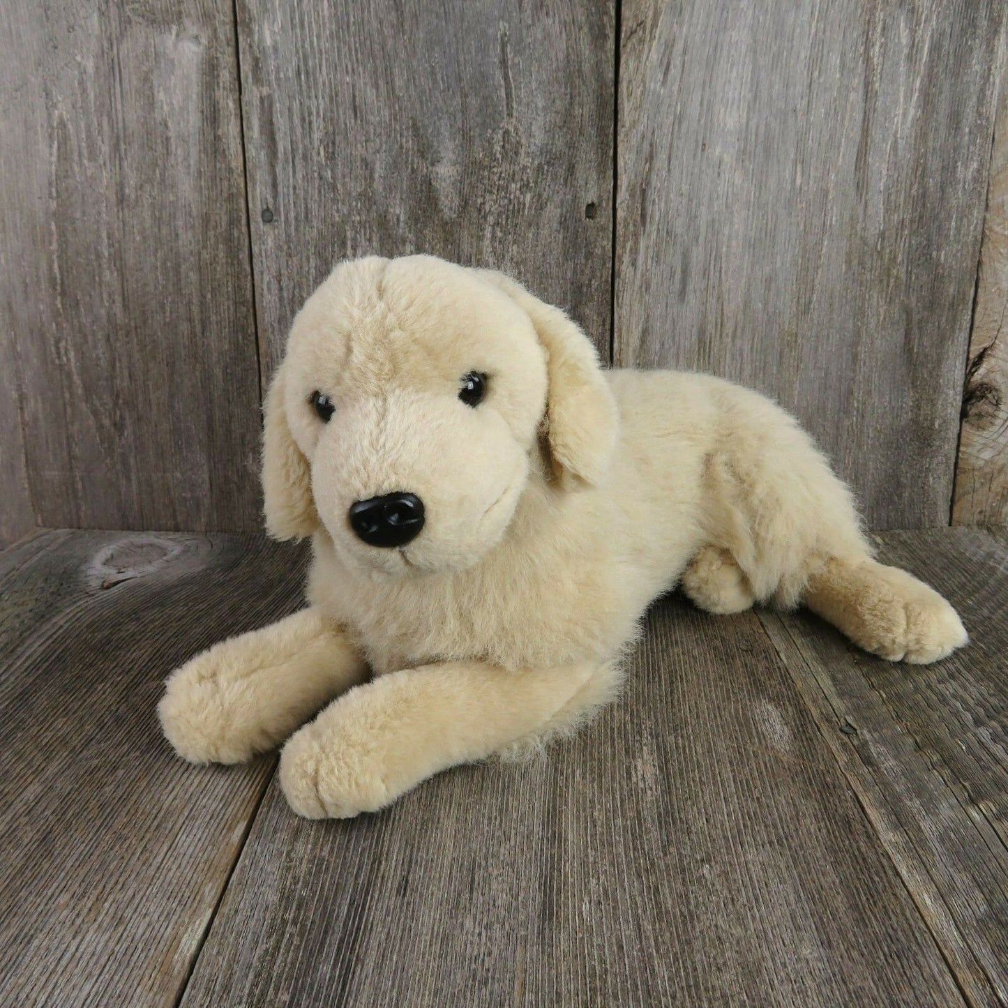 Golden Retriever Dog Plush Puppy Stuffed Animal Yellow Labrador Lounging Lab - At Grandma's Table