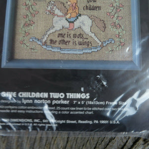 Baby Counted Cross Stitch Dimensions Kit Nursery Teddy Give Children Two Thing - At Grandma's Table
