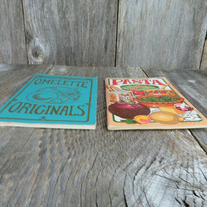 Vintage Cookbooks Set of 2 Lot Pasta by Irena Chalmers and Omelette Originals - At Grandma's Table