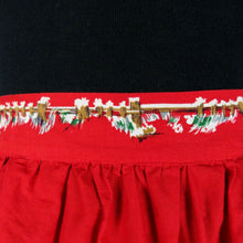 Load image into Gallery viewer, Vintage Christmas Apron Half Hostess Log Cabin Rustic Country Scene Frontier A15 - At Grandma&#39;s Table