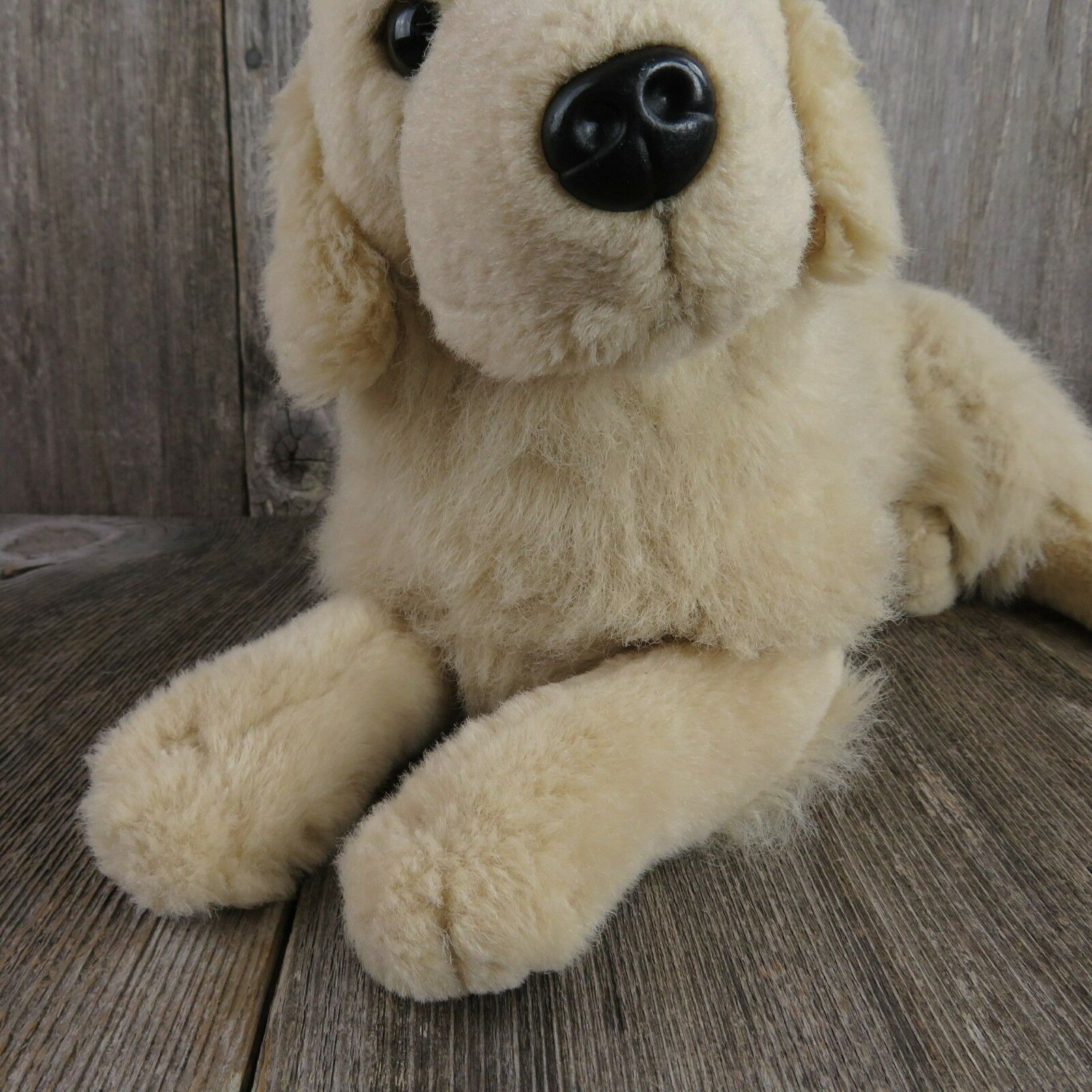 Golden Retriever Dog Plush Puppy Stuffed Animal Yellow Labrador Lounging Lab - At Grandma's Table