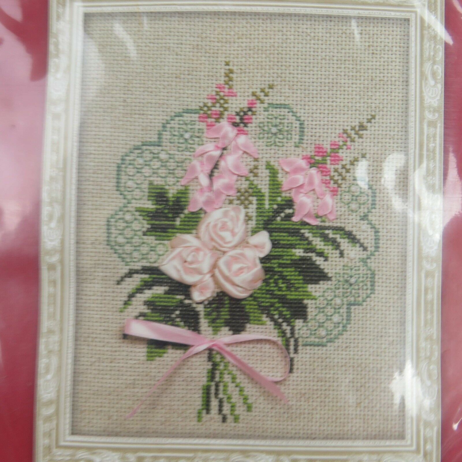 Floral Flowers Riolis Cross Stitch and Ribbon Embroidery Kits Roses Set of 2 New - At Grandma's Table