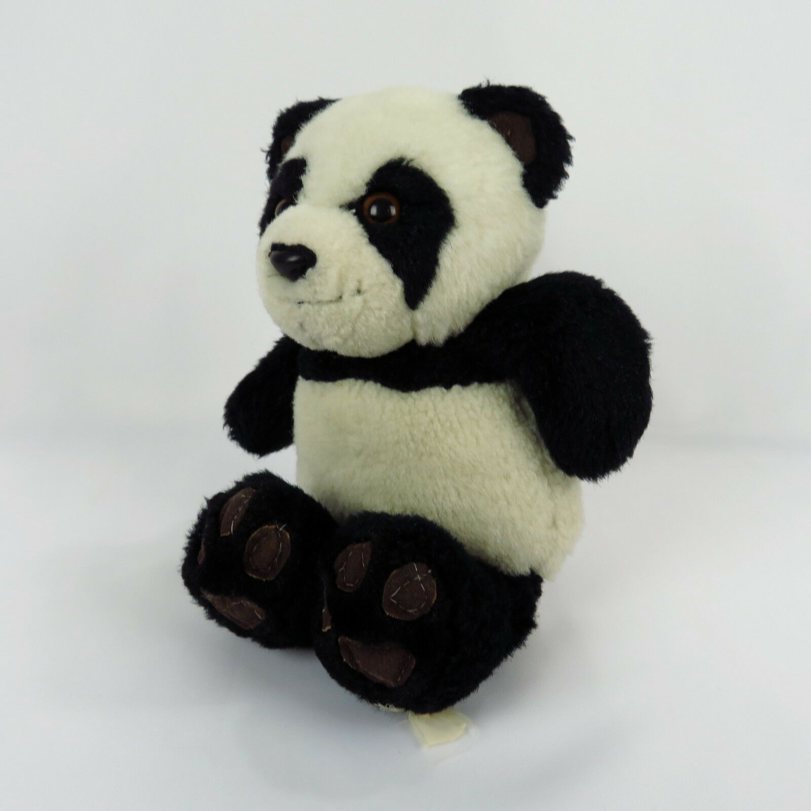 Vintage Panda Teddy Bear Plush Stuffed Animal Toy Doll Black White Brown - At Grandma's Table