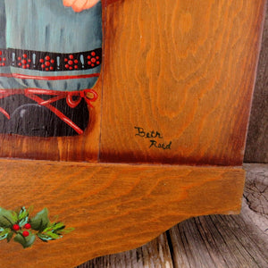 Vintage Wood Welcome Sign Santa Christmas Old World Tole Painted Decoration - At Grandma's Table