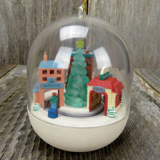 Last Minute Shopping Ornament Hallmark Kringle Town Christmas Magic Light VIDEO - At Grandma's Table