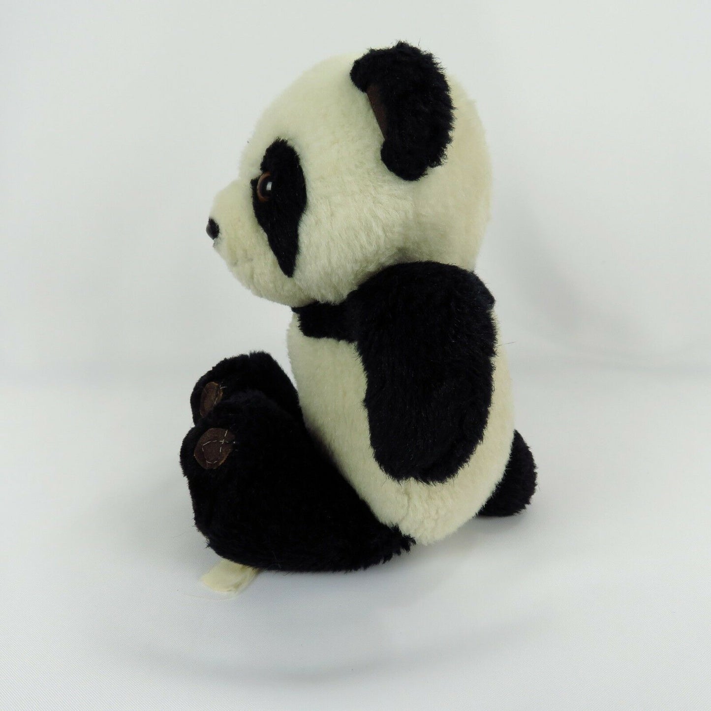 Vintage Panda Teddy Bear Plush Stuffed Animal Toy Doll Black White Brown - At Grandma's Table