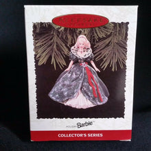 Load image into Gallery viewer, Vintage Holiday Barbie Hallmark Ornament 1995 Green Dress and Blonde Hair Christmas Collector&#39;s Series - At Grandma&#39;s Table