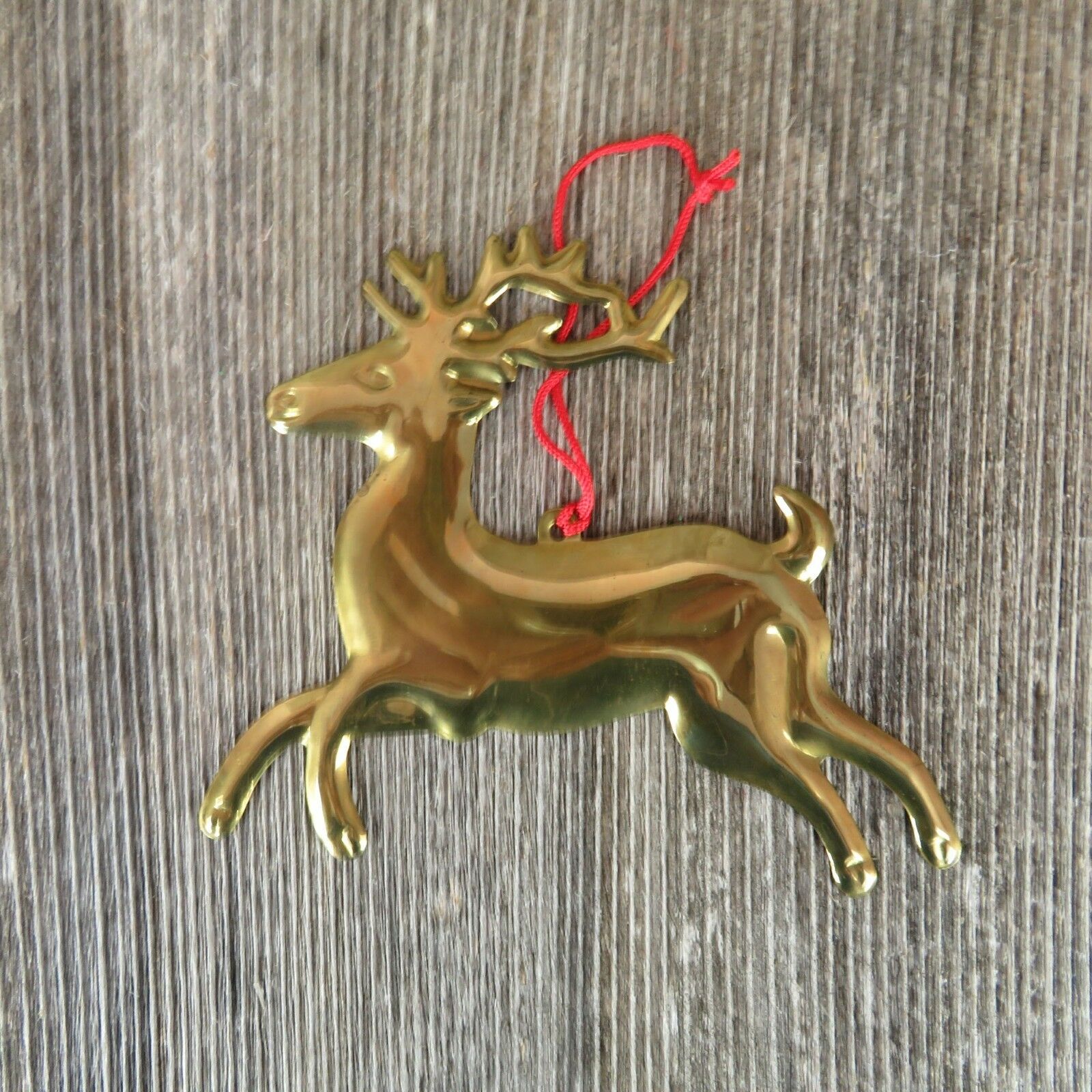 Vintage Reindeer Metal Gold Plated Ornament Department 56 Christmas Brass - At Grandma's Table