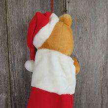 Load image into Gallery viewer, Winnie The Pooh Christmas Stocking Plush Stuffed Animal Red Santa Hat Disney - At Grandma&#39;s Table