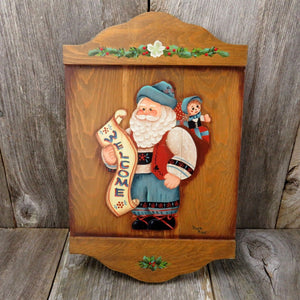 Vintage Wood Welcome Sign Santa Christmas Old World Tole Painted Decoration - At Grandma's Table