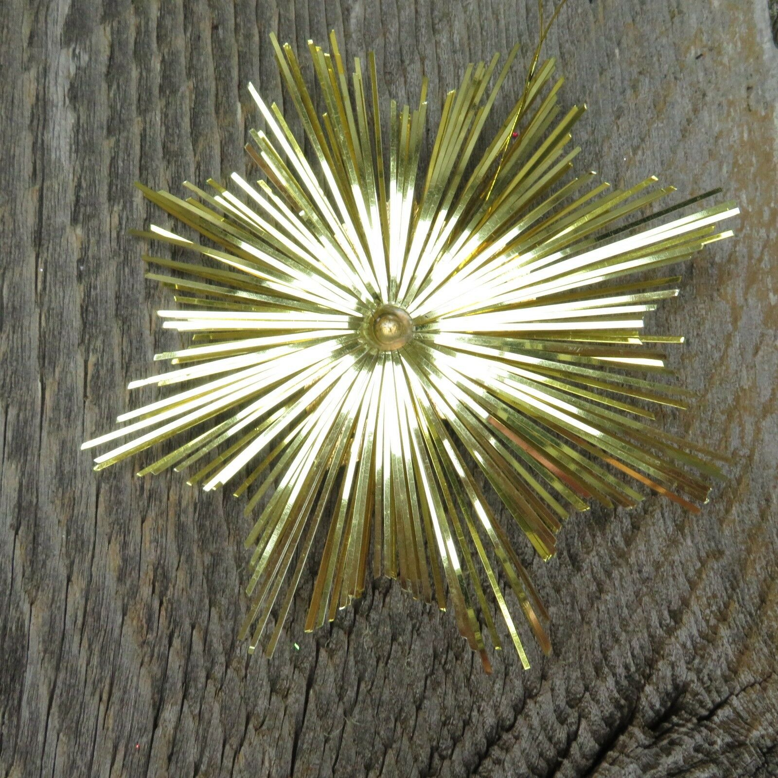 Vintage Starburst Christmas Ornament Filigree Heart Gold Foil Medallion Pearl - At Grandma's Table