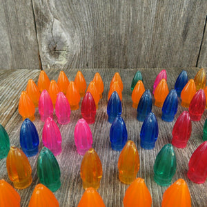 Vintage Christmas Light Reflectors Covers Plastic Petal Star Tips Mixed Lot - At Grandma's Table