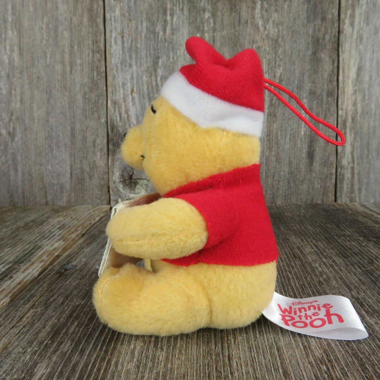Winnie the Pooh Christmas Card Ornament Plush Disney Stuffed Bear Animal Teddy - At Grandma's Table