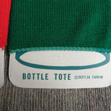 Load image into Gallery viewer, Vintage Christmas Bottle Tote Cover Knitted Stocking Department 56 Gift Bag Set - At Grandma&#39;s Table