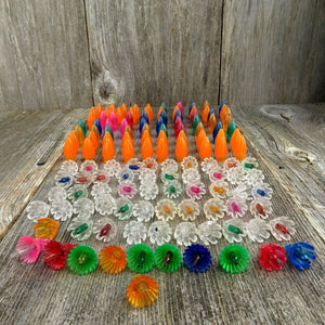 Vintage Christmas Light Reflectors Covers Plastic Petal Star Tips Mixed Lot - At Grandma's Table