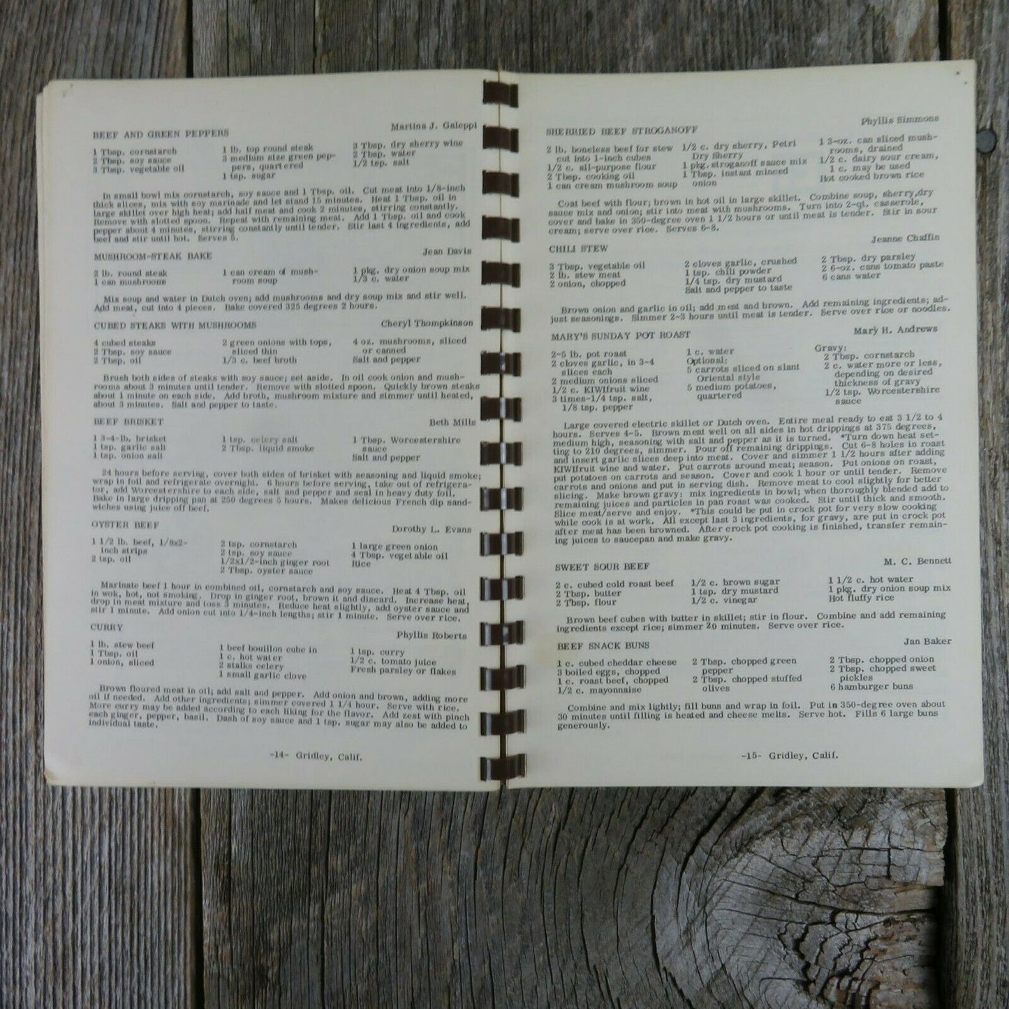 Vintage California Cookbook Gridley Recipes of Butte County Cow Belles 1980s - At Grandma's Table
