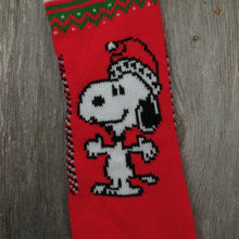Load image into Gallery viewer, Vintage Snoopy Christmas Stocking Hallmark Knitted Knit Red 1958 Ambassador st27 - At Grandma&#39;s Table