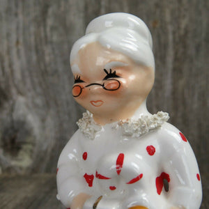 Vintage Mrs Santa Claus Salt Pepper Shaker Spaghetti Christmas Napco Replacement - At Grandma's Table