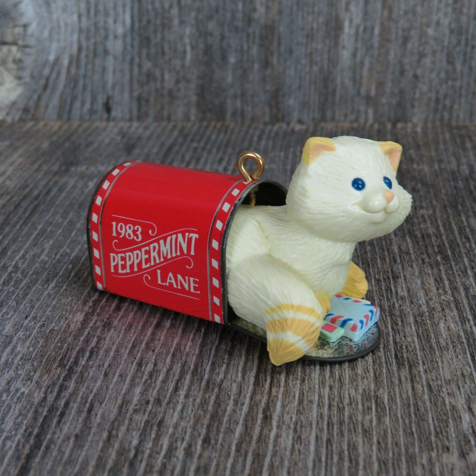 Cat in Mailbox Vintage Ornament Hallmark Ginger Kitty Kitten Peppermint Lane - At Grandma's Table