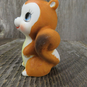 Vintage Squirrel Lefton Figurine Ceramic Bisque Cartoon Animal Anthropomorphic - At Grandma's Table