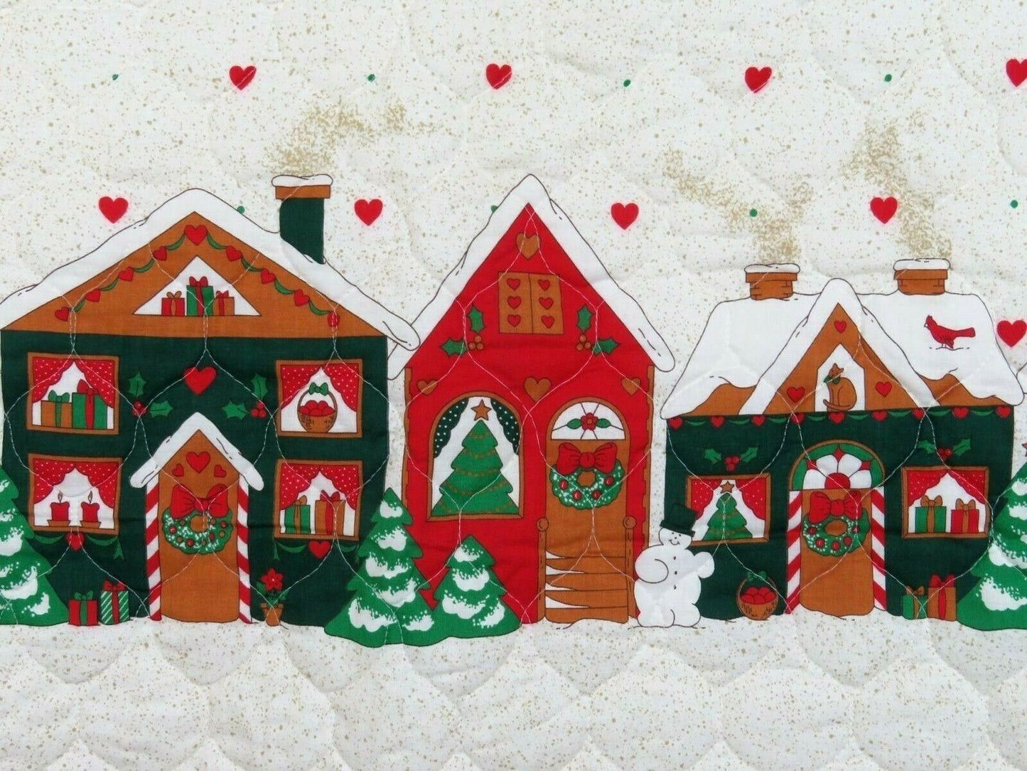 Vintage Apron Cut Sew Quilted Fabric Panel Christmas Holiday Santa Butcher - At Grandma's Table