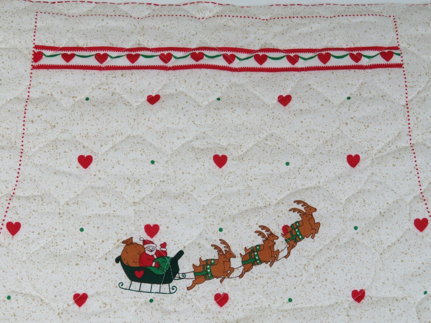 Vintage Apron Cut Sew Quilted Fabric Panel Christmas Holiday Santa Butcher - At Grandma's Table