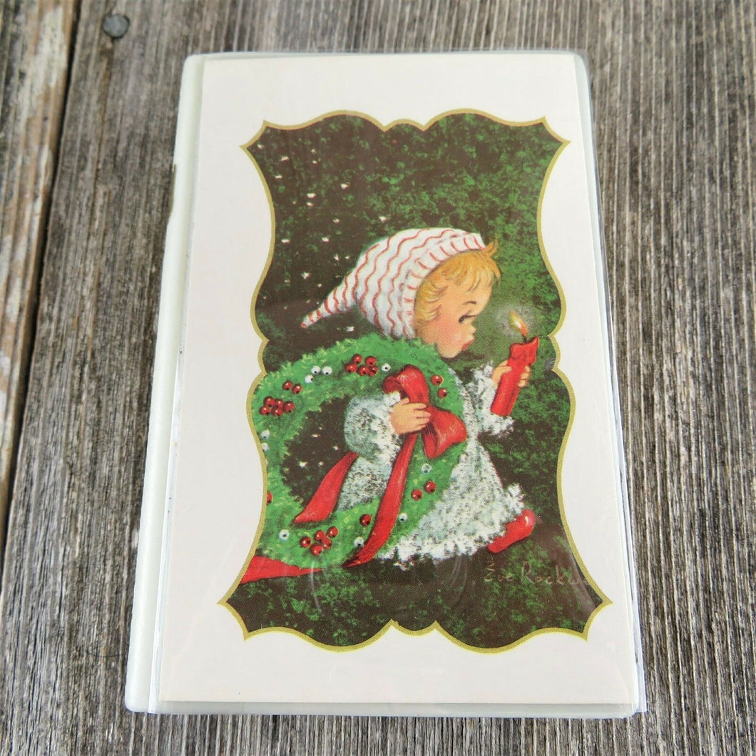 Vintage Christmas Card Book Music Box Child Santa Claus Is Coming To T