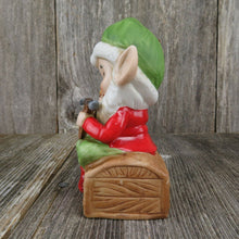 Load image into Gallery viewer, Vintage Toy Maker Elf  Figurine Santa Christmas Doll Ceramic Homco Bisque 5406 - At Grandma&#39;s Table