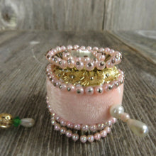 Load image into Gallery viewer, Beaded Ball Ornament Sequined Satin Vintage Egg Drop Handmade Christmas Pink - At Grandma&#39;s Table