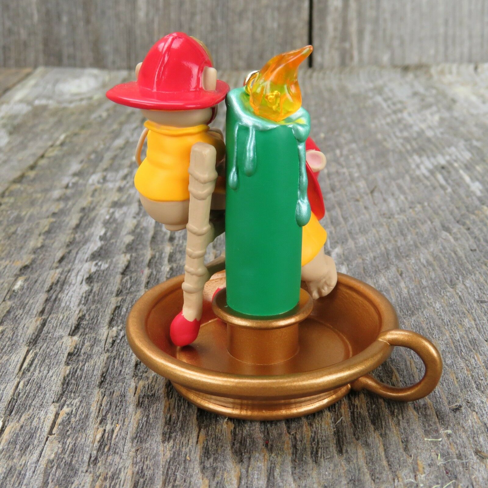 Fire Fighter Ornament Mouse Hallmark Flame Fighting Friends Christmas Candle - At Grandma's Table