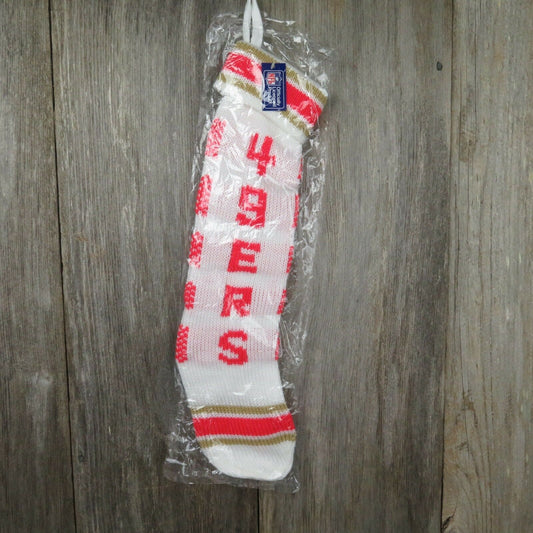 Vintage 49ers Christmas Stocking San Francisco NFL Knitted Knit Football st29 - At Grandma's Table