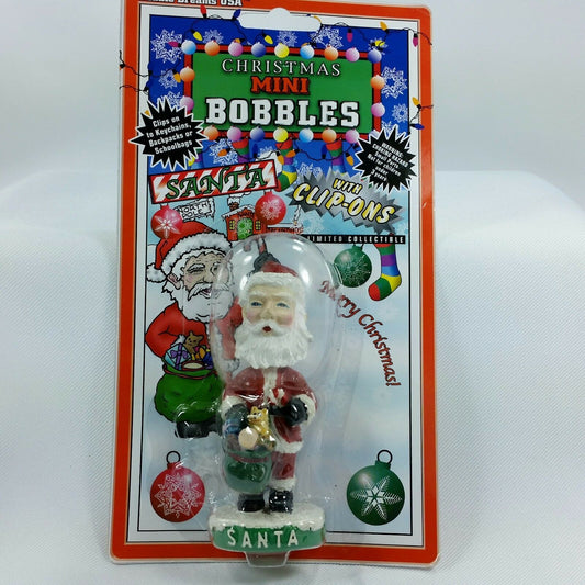 Santa Claus Bobblehead Bobble Dreams Mini Christmas Clip On Ornament Decor 2002 - At Grandma's Table